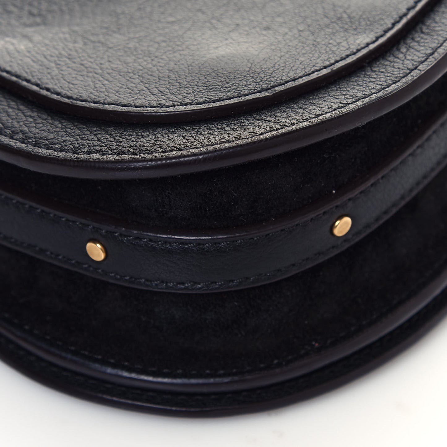 Calfskin Suede Small Nile Bracelet Bag Black