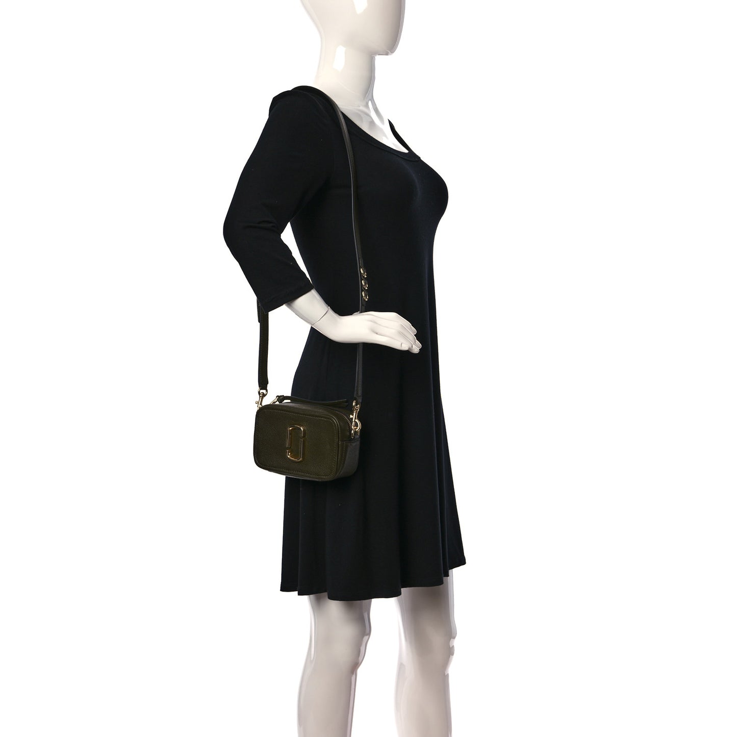 Calfskin Snapshot Camera Bag Olive Green