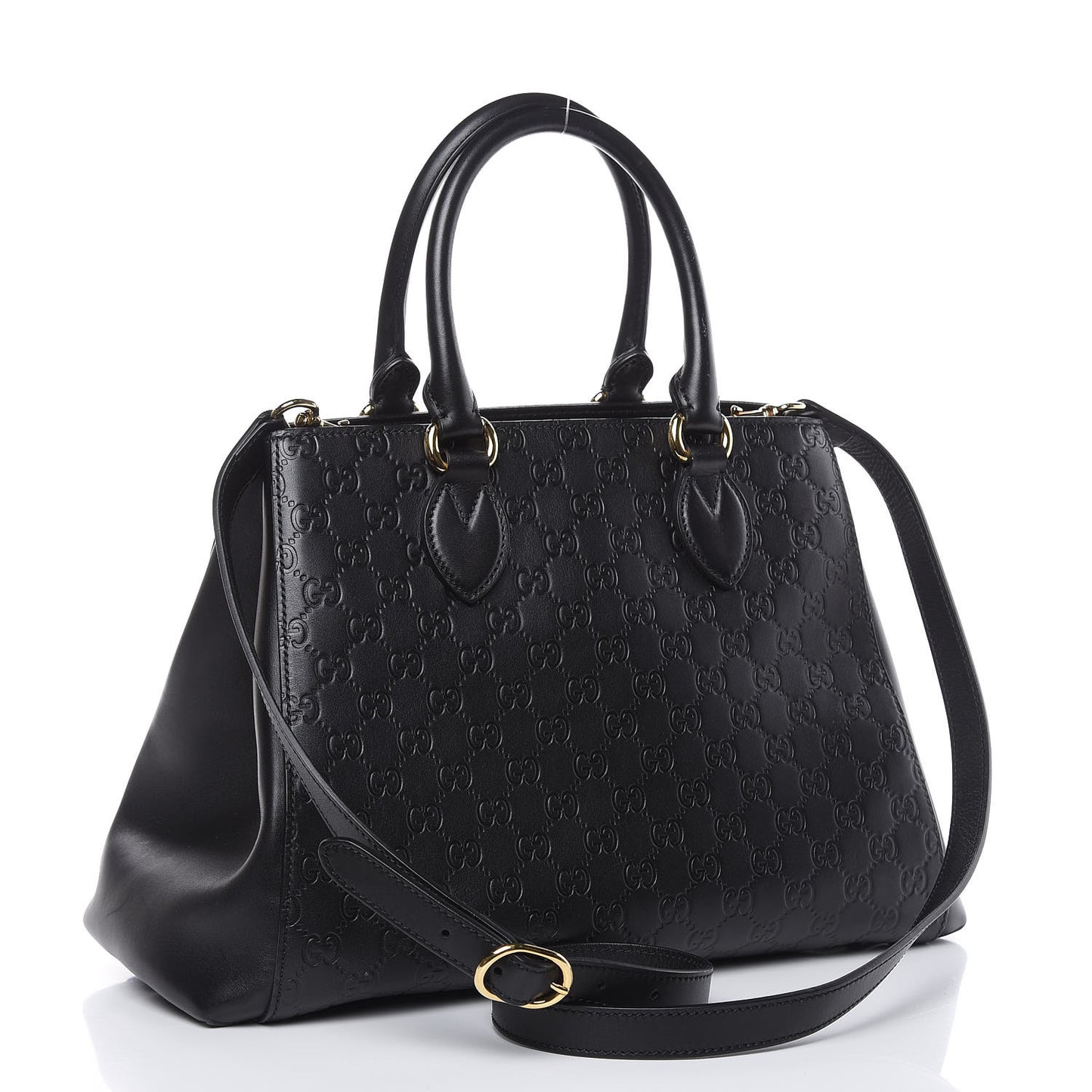 Soft Guccissima Signature Top Handle Tote Bag Black