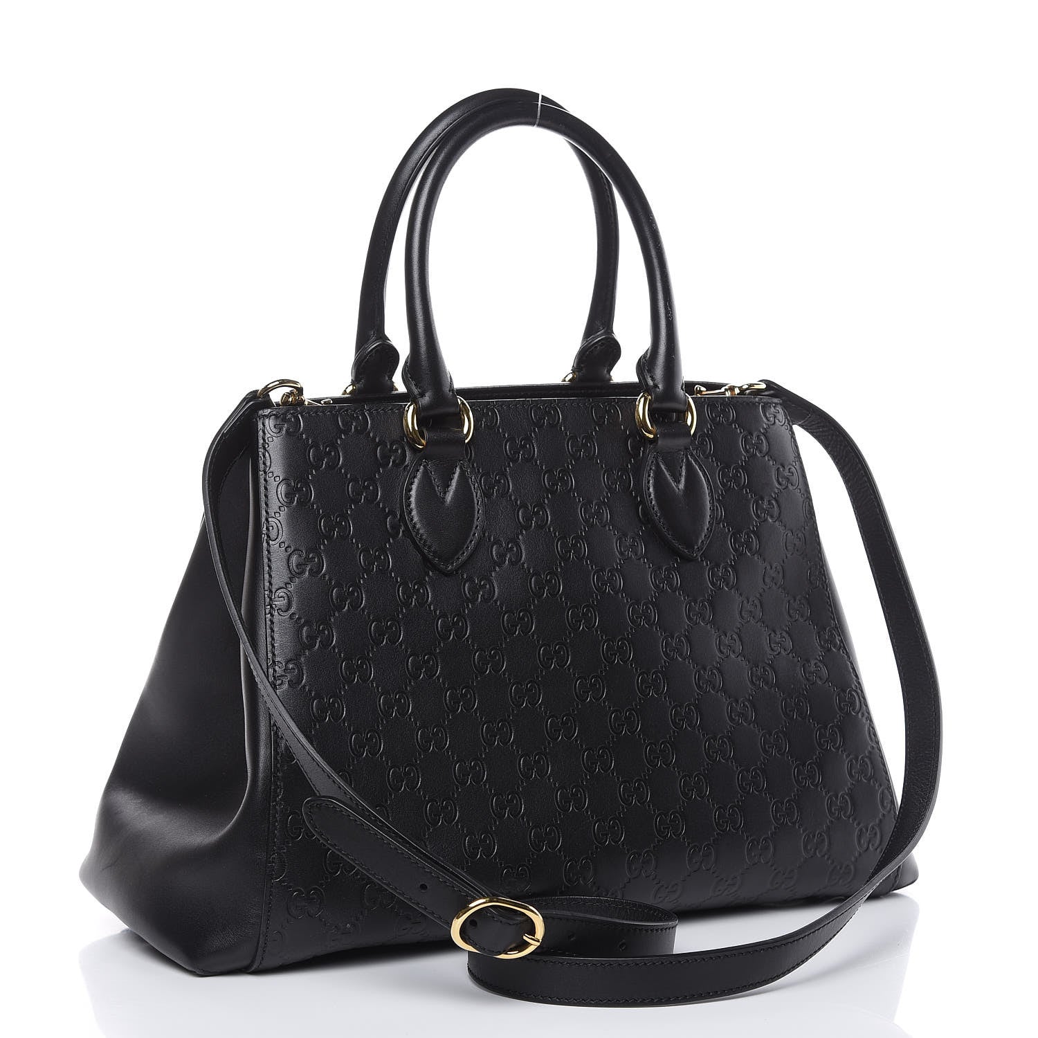 Gucci Soft Guccissima Signature Top Handle Tote Bag Black 3 of 14