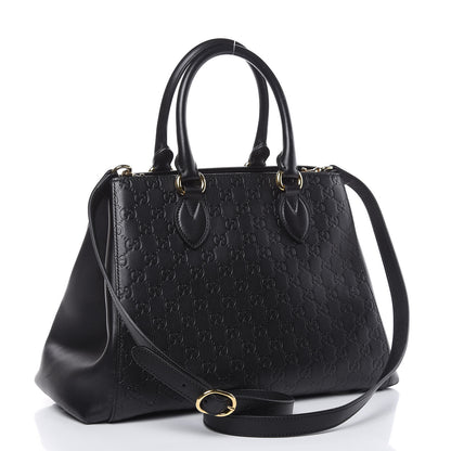 Gucci Soft Guccissima Signature Top Handle Tote Bag Black 3 of 14