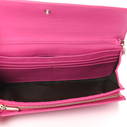Christian Dior Lambskin Cannage Lady Dior Rendezvous Wallet On Chain Fuchsia 5 of 18