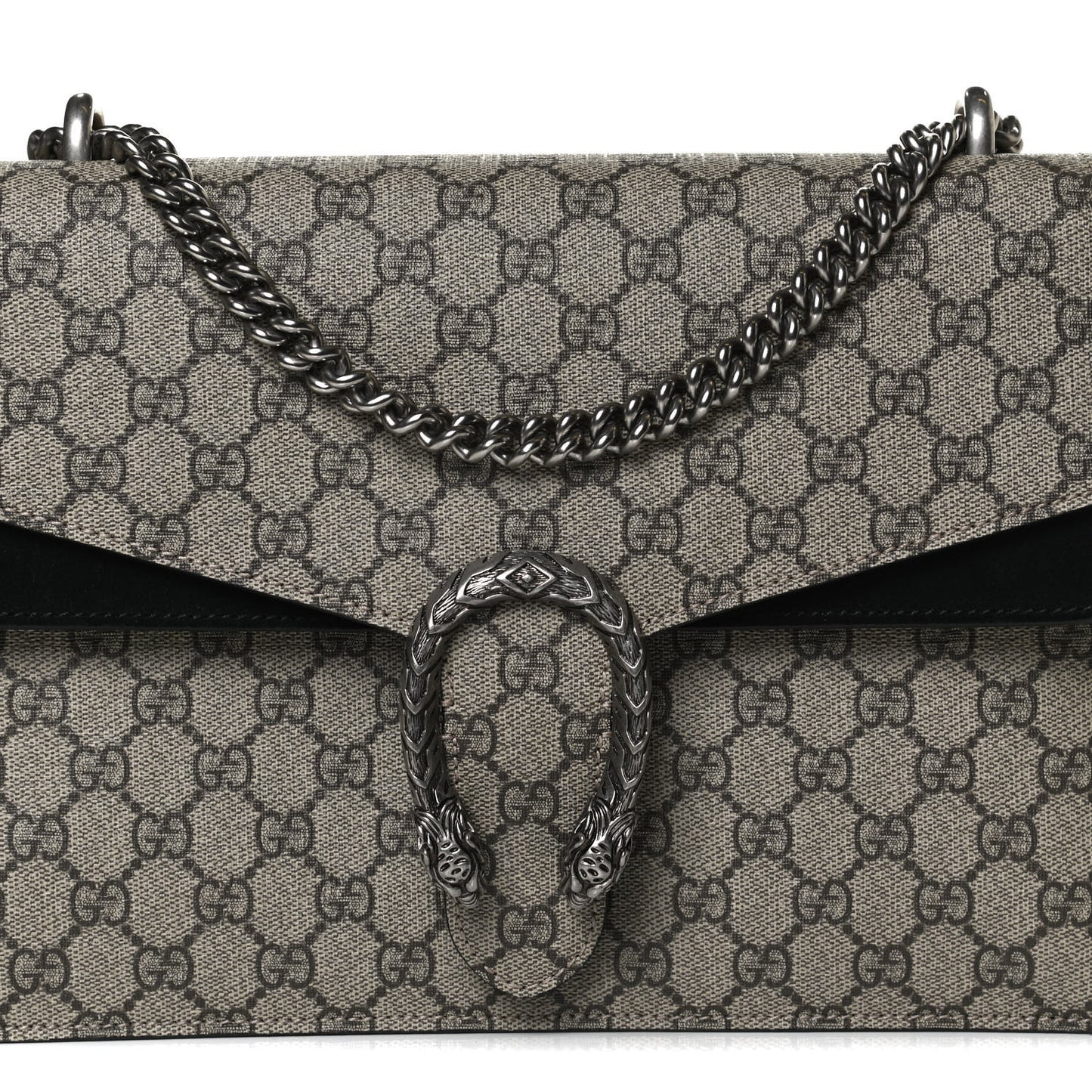 GG Supreme Monogram Medium Dionysus Shoulder Bag Black