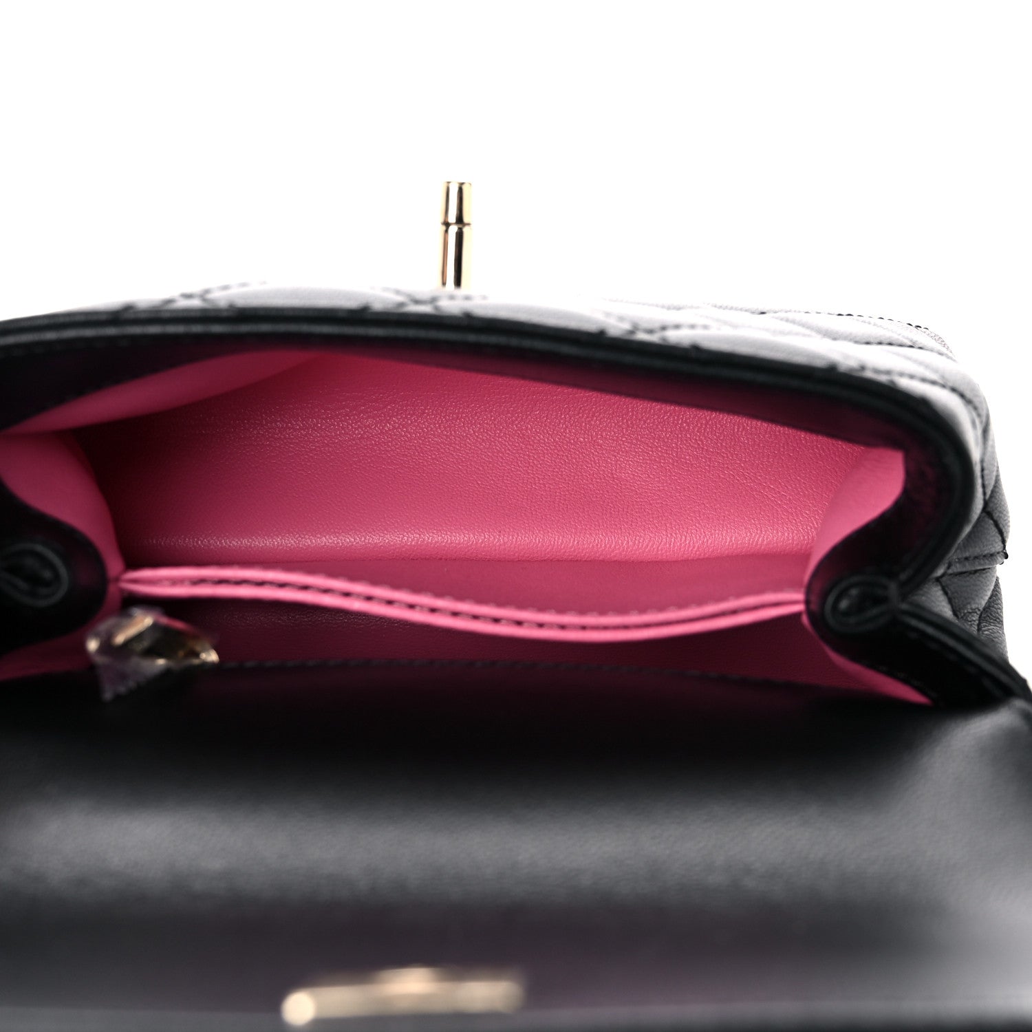 Chanel Goatskin Quilted Rainbow Extra Mini Coco Handle Flap Black 9 of 21