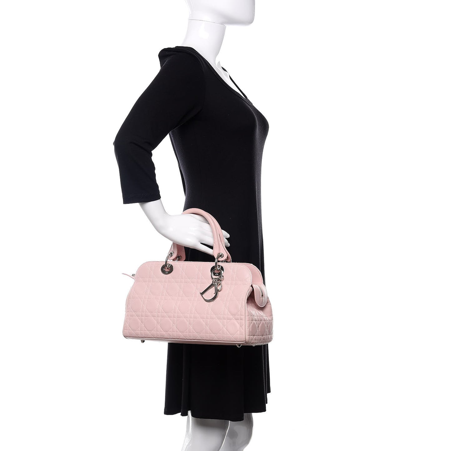 Lambskin Cannage Soft Lady Dior Satchel Light Pink