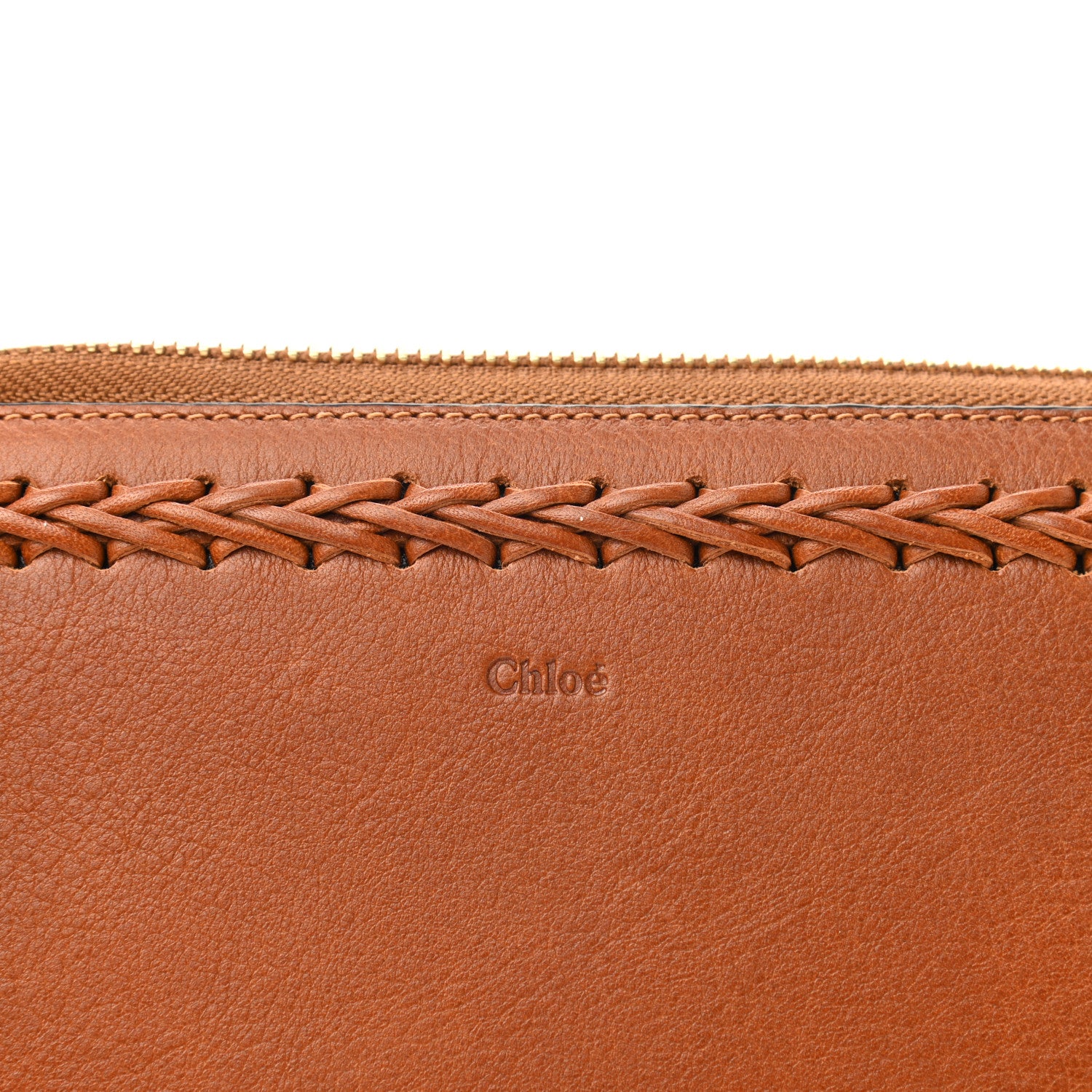 Chloe Calfskin Hudson Zip Around Wallet Caramel 7 of 9