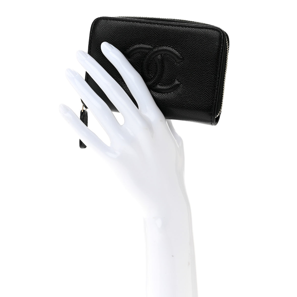 Caviar Timeless CC Zip Around Coin Purse Black