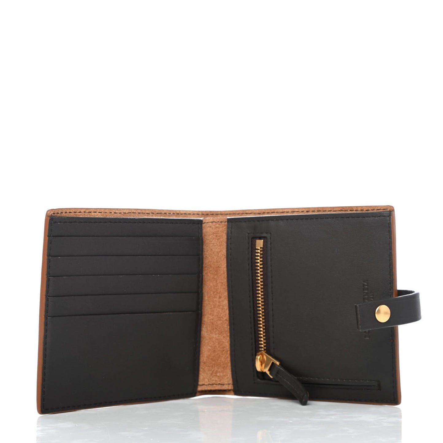Nappa Intrecciato Bi-Color Mini French Wallet Black