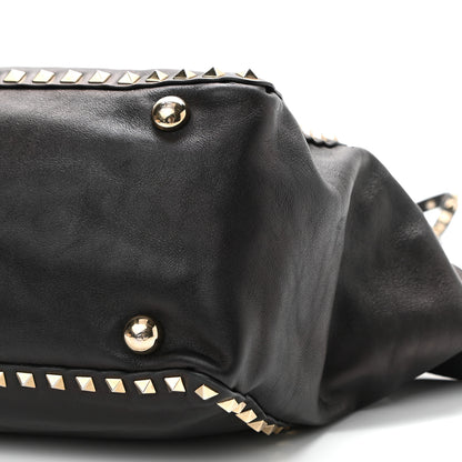 Valentino Garavani Vitello Medium Rockstud Tote Black 8 of 9