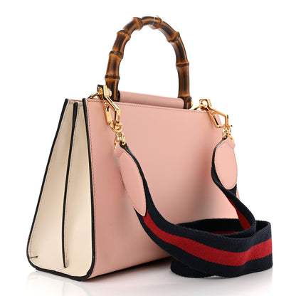 Gucci Nappa Bamboo Web Small Nymphaea Top Handle Bag Perfect Pink Mystic White 3 of 10