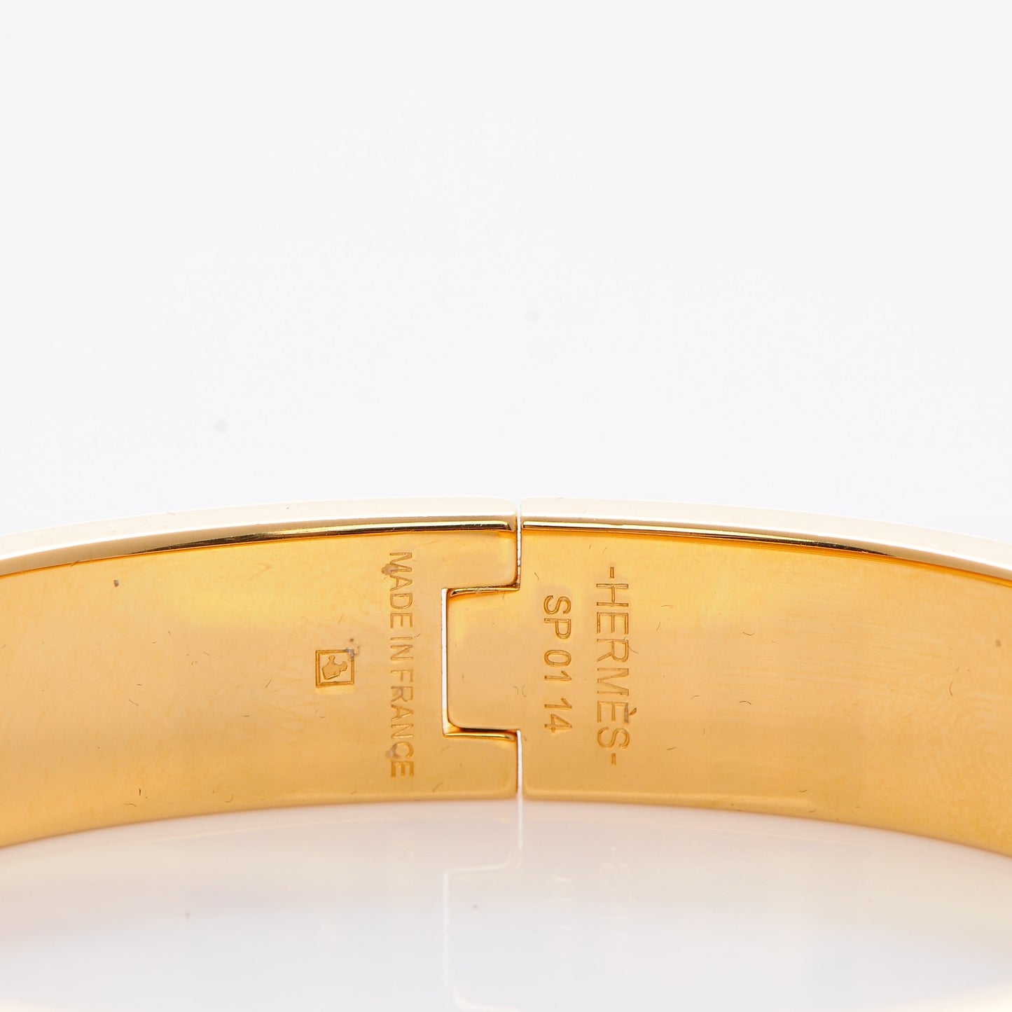 Enamel Narrow Clic Clac H Bracelet GM White