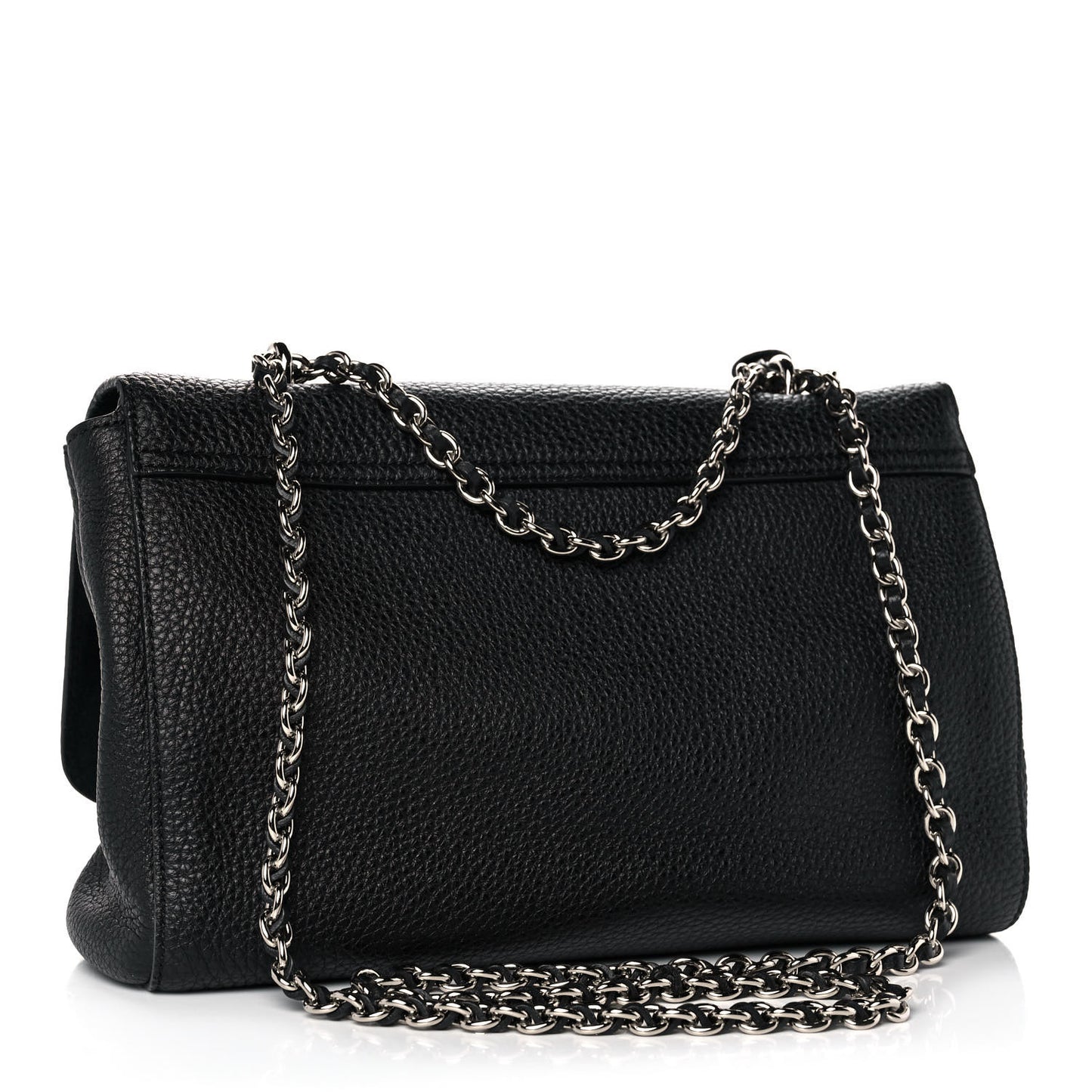 Glossy Goatskin Small Lily Flap Black