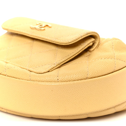 Chanel Caviar Quilted Polly Pocket Pouch Hobo Yellow 10 of 11