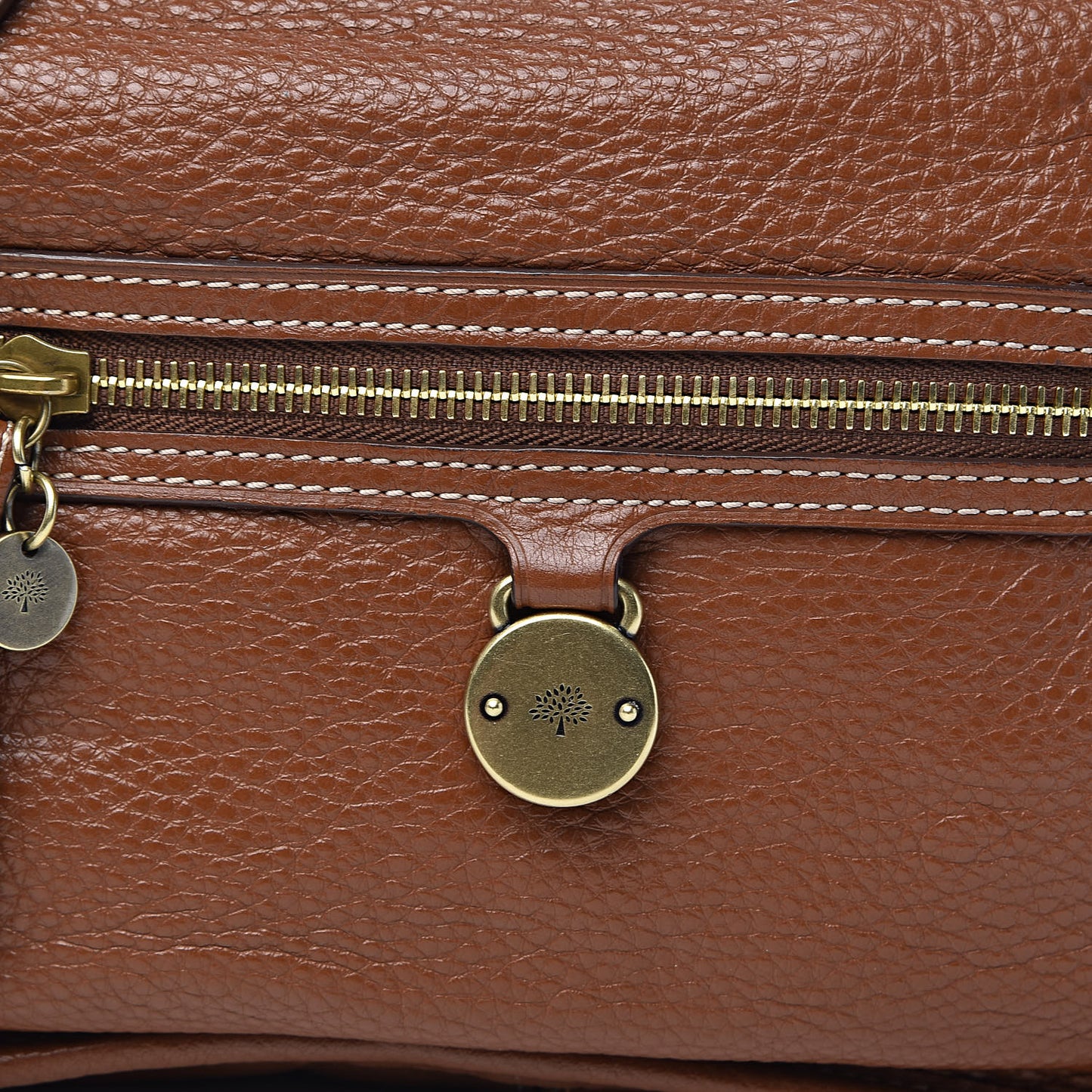 Pebbled Calfskin Somerset Satchel Oak