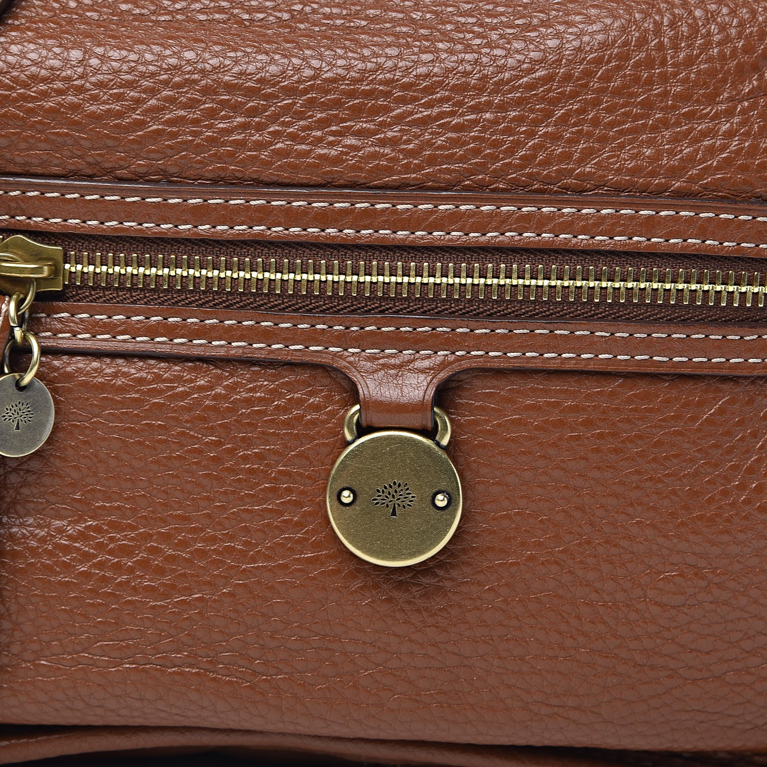 Mulberry Pebbled Calfskin Somerset Satchel Oak 10 of 10