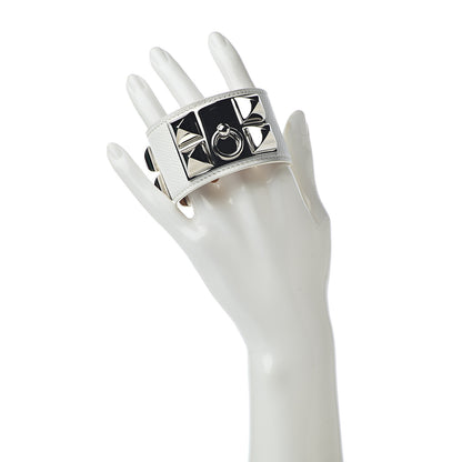 Hermes Epsom Collier de Chien CDC Bracelet S White 2 of 8