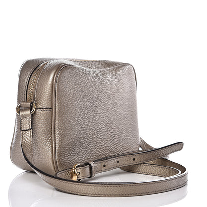 Gucci Metallic Pebbled Calfskin Small Soho Disco Bag Golden Beige 2 of 10