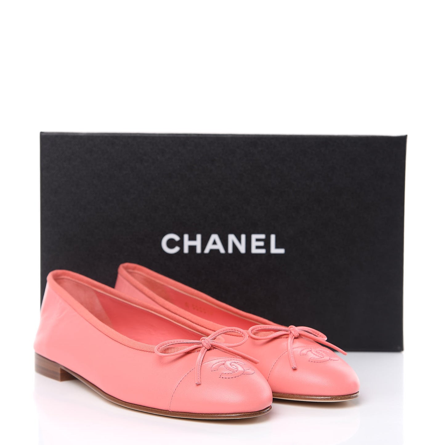 Goatskin Cap Toe CC Ballerina Flats 37.5 Pink