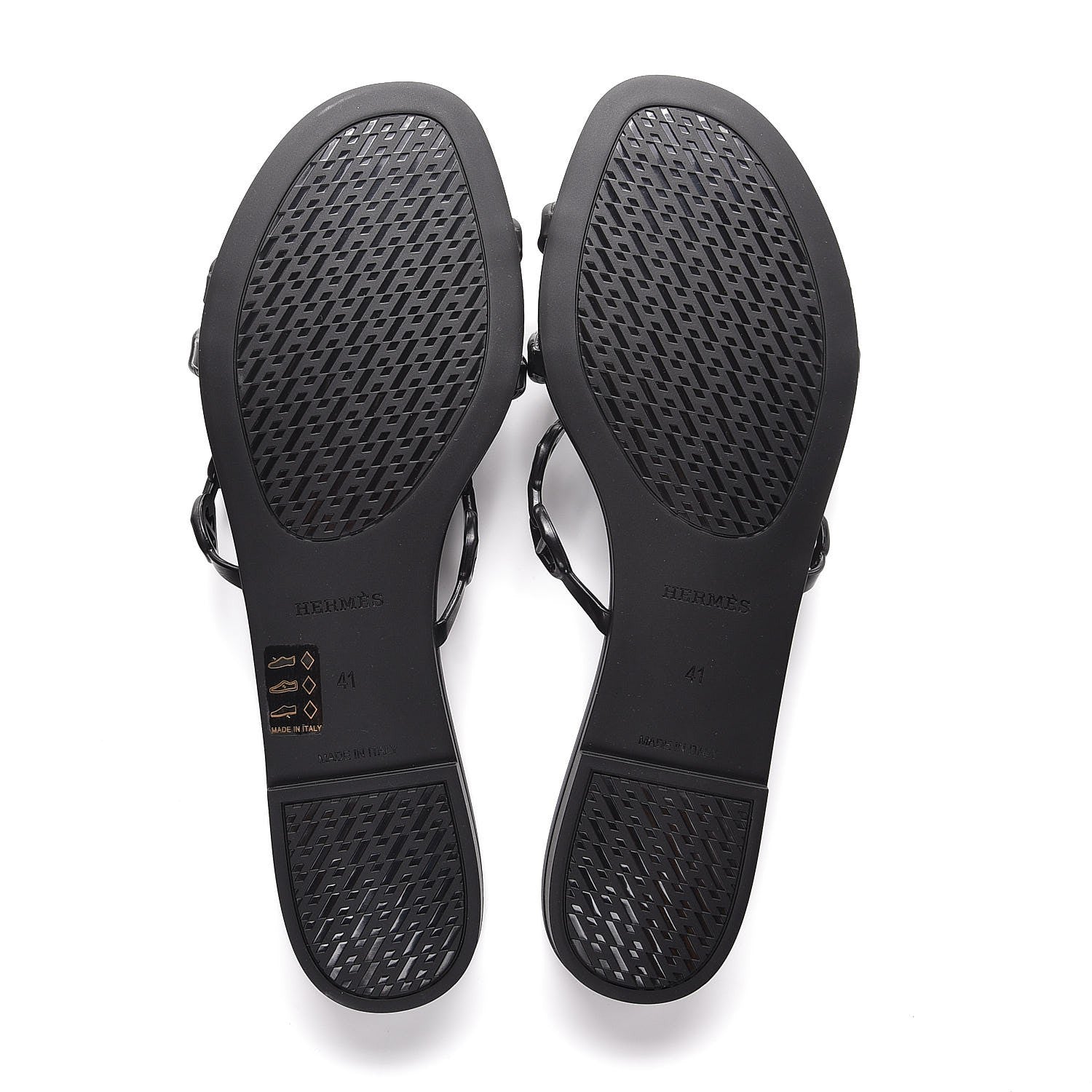 Hermes Rubber Chaine d'Ancre Rivage Sandals 41 Black 5 of 6