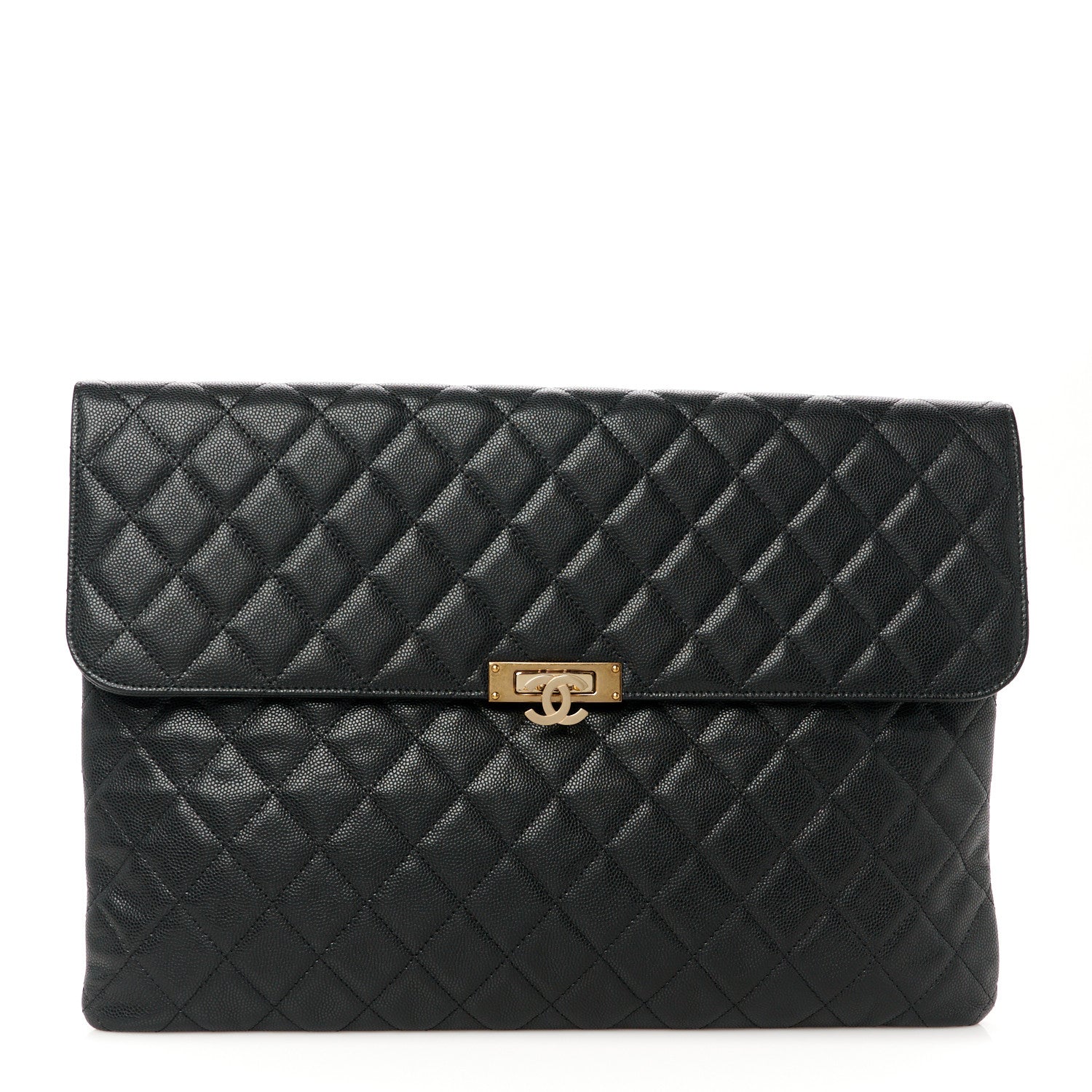 Chanel Caviar Quilted Medium Golden Class Pouch Black 1 of 8
