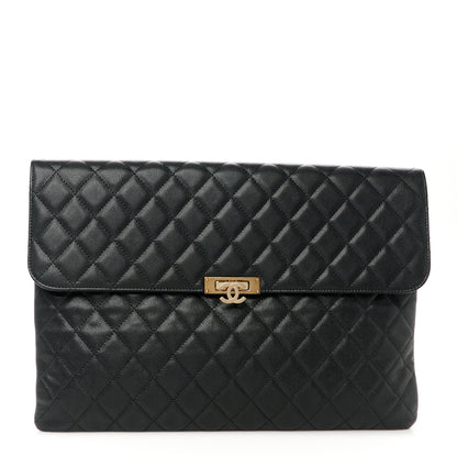 Chanel Caviar Quilted Medium Golden Class Pouch Black 1 of 8