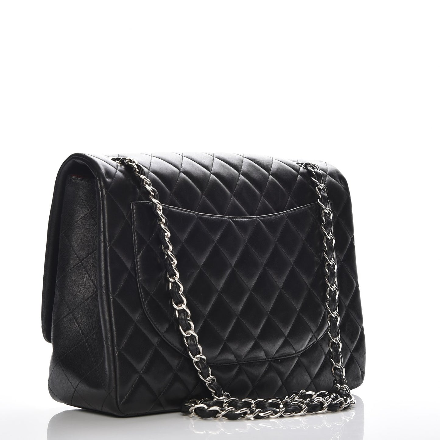Lambskin Quilted Maxi Single Flap Black