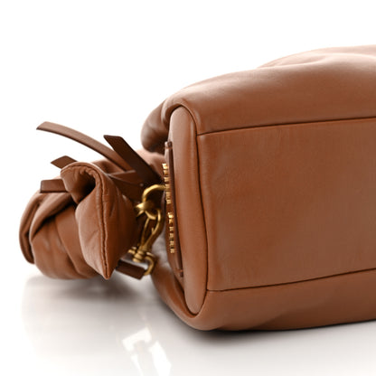 Miu Miu Nappa Knot Top Handle Shoulder Bag Cognac 9 of 11