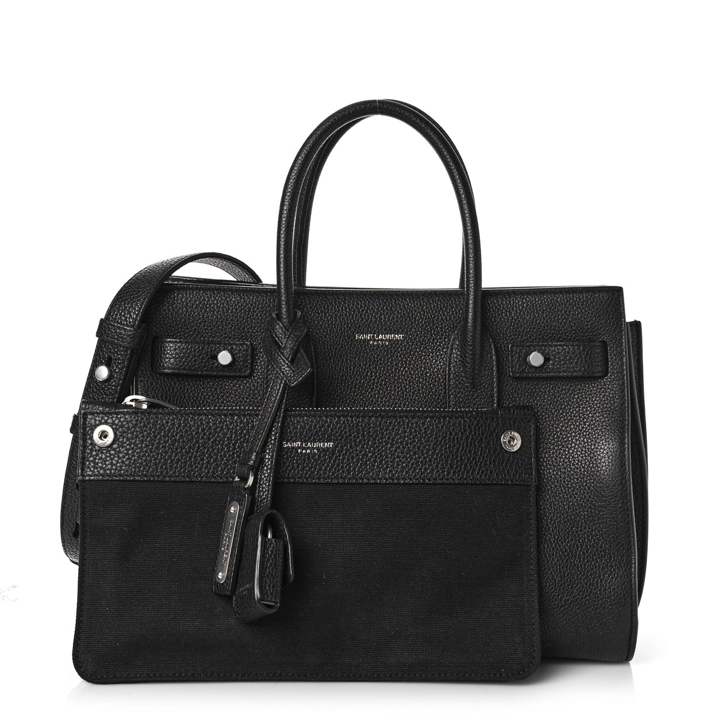 Grained Calfskin Baby Sac De Jour Souple Black