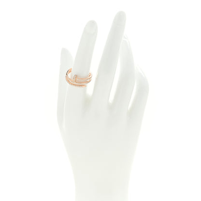 Cartier 18K Pink Gold Diamond Double Juste Un Clou Paved Ring 54 7 2 of 5