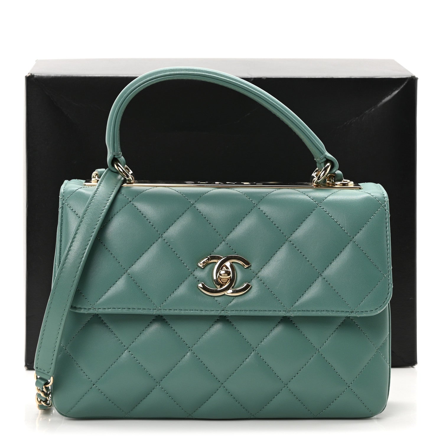 Chanel Lambskin Quilted Small Trendy CC Flap Dual Handle Bag Light Green 11 of 11