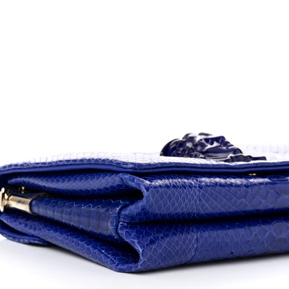 Versace Patent Snakeskin Palazzo Sultan Shoulder Bag Blue 8 of 9
