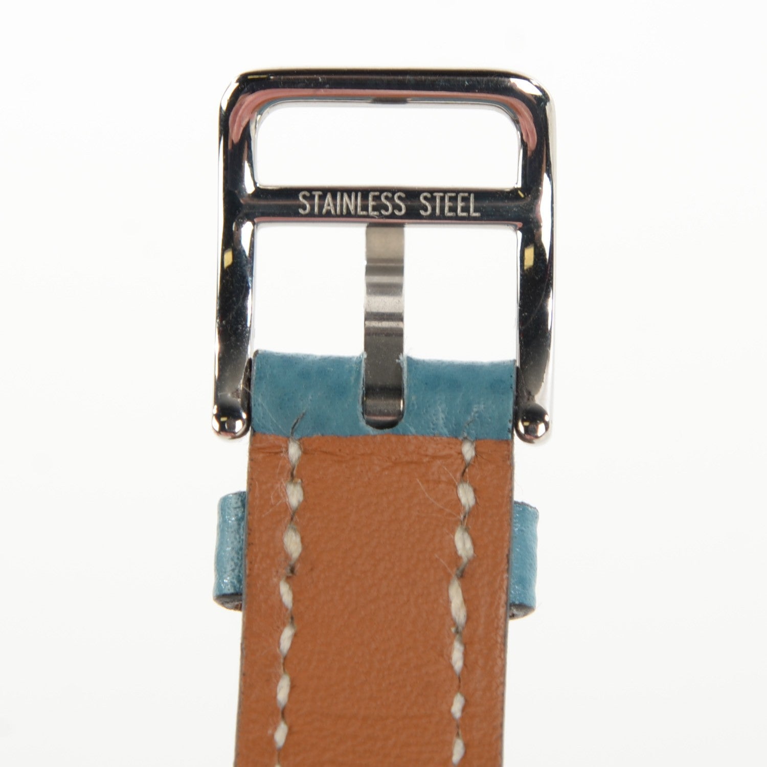 Hermes Stainless Steel Courchevel 20mm Kelly Cadena Quartz Watch Blue Jean 10 of 12