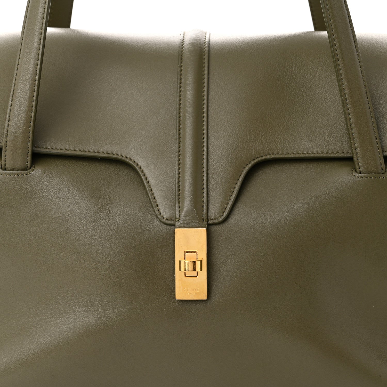 Celine Calfskin Large Soft 16 Bag Dark Olive 9 of 14