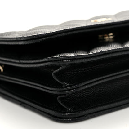 Chanel Caviar Quilted Mini Wallet On Chain WOC Black 9 of 11