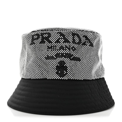 Prada Crystal Tessuto Bucket Hat L Black Acciaio 3 of 8