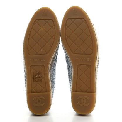 Chanel Fabric Grosgrain CC Espadrilles 38 Blue Black 5 of 10