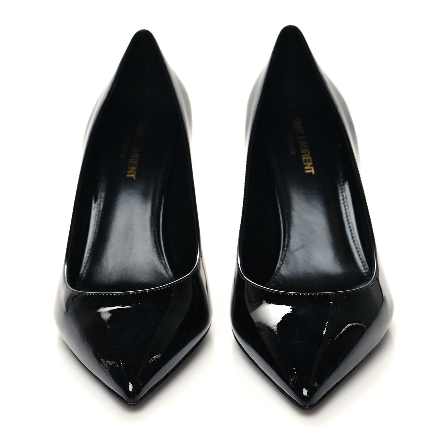 Patent Calfskin Opyum 85 Pumps 39.5 Black Gold