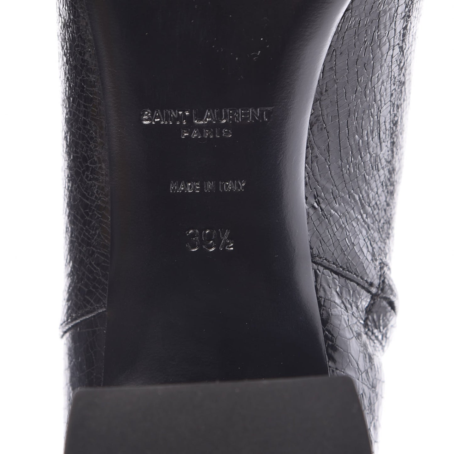 Metallic Crackled Lou Zip Bootie 39.5 Black