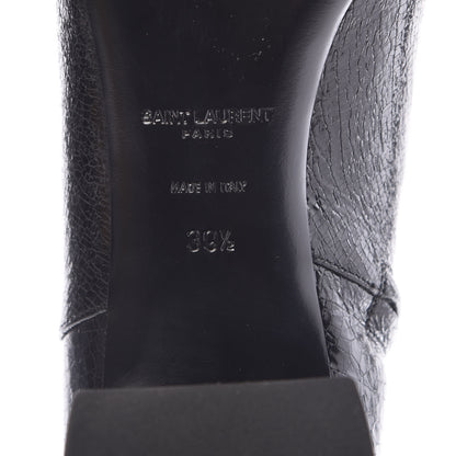 Saint Laurent Metallic Crackled Lou Zip Bootie 39.5 Black 6 of 9