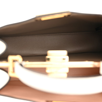 Fendi Vitello Seta Nappa Bi-Color Small Peekaboo I SEE U Satchel White Ice Light Rose Tortora 6 of 12