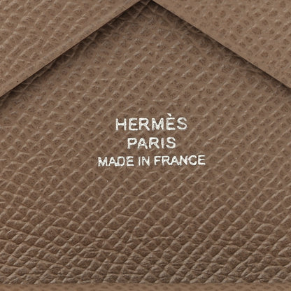 Hermes Epsom Calvi Duo Card Case Etoupe 6 of 8