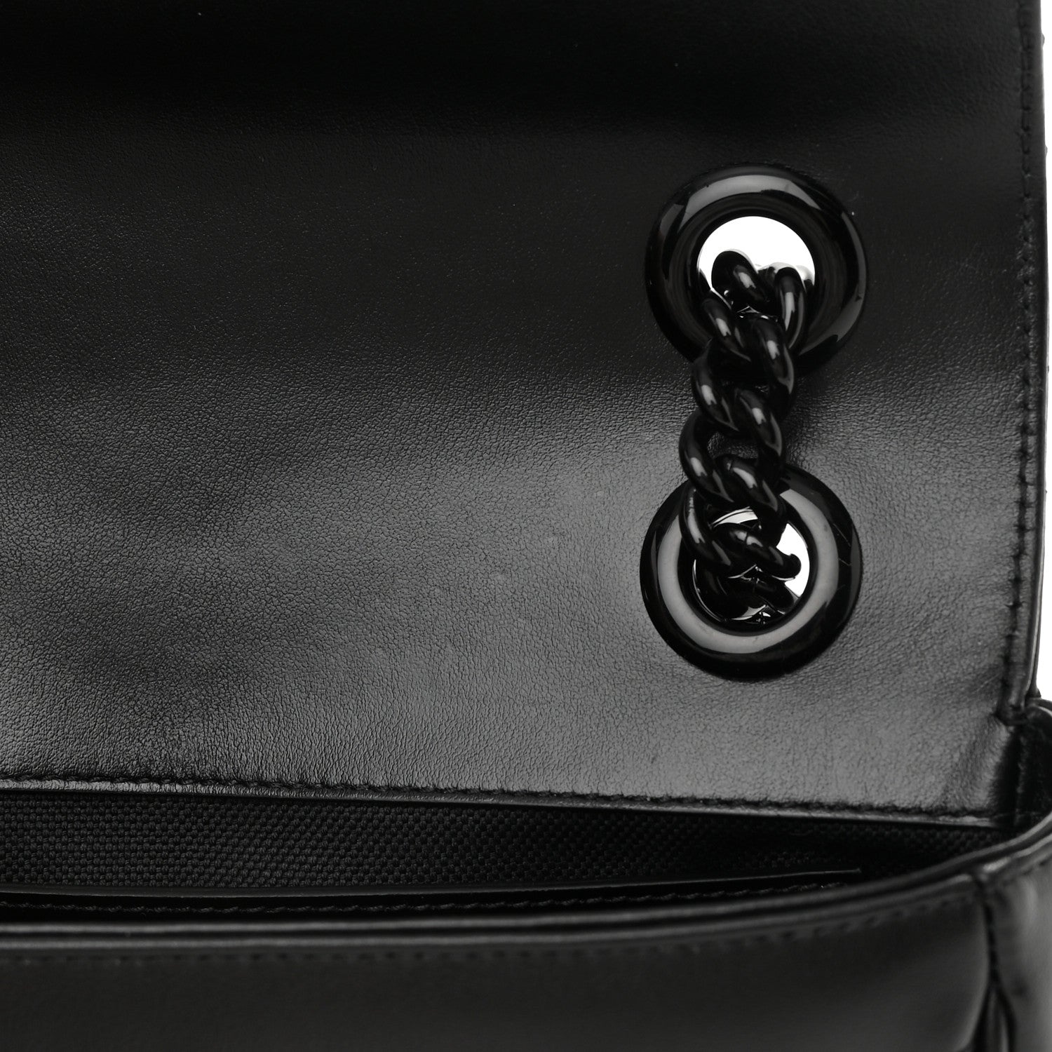 Gucci Calfskin Matelasse Monochrome Mini GG Marmont Shoulder Bag Black 11 of 11