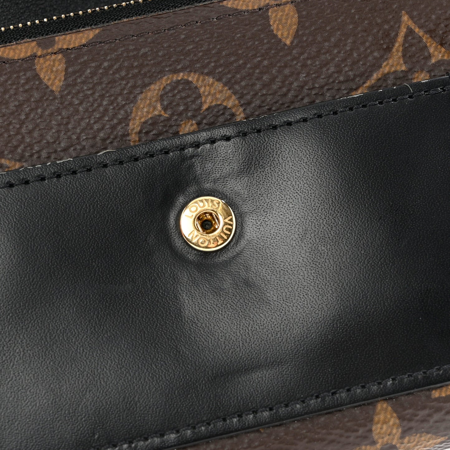 Monogram Flower Lock Compact Wallet Black