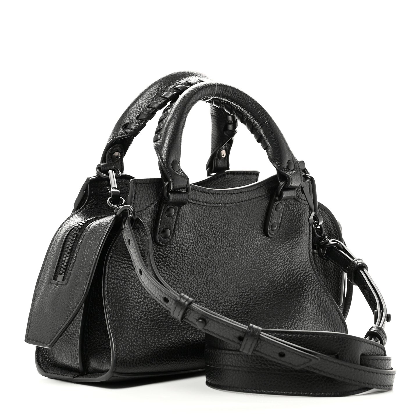 Grained Calfskin Neo Classic Black Hardware Mini City Black