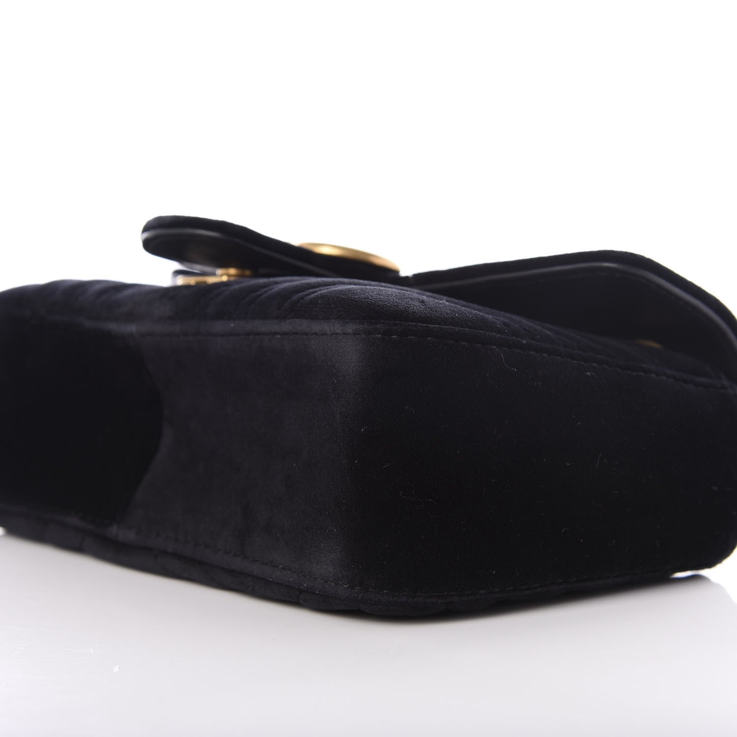 Gucci Velvet Matelasse Mini GG Marmont Shoulder Bag Black 8 of 9