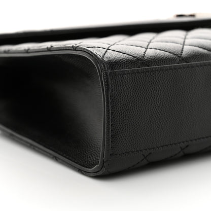Saint Laurent Grain De Poudre Textured Mixed Matelasse Large Triquilt Monogram Satchel Black 9 of 11