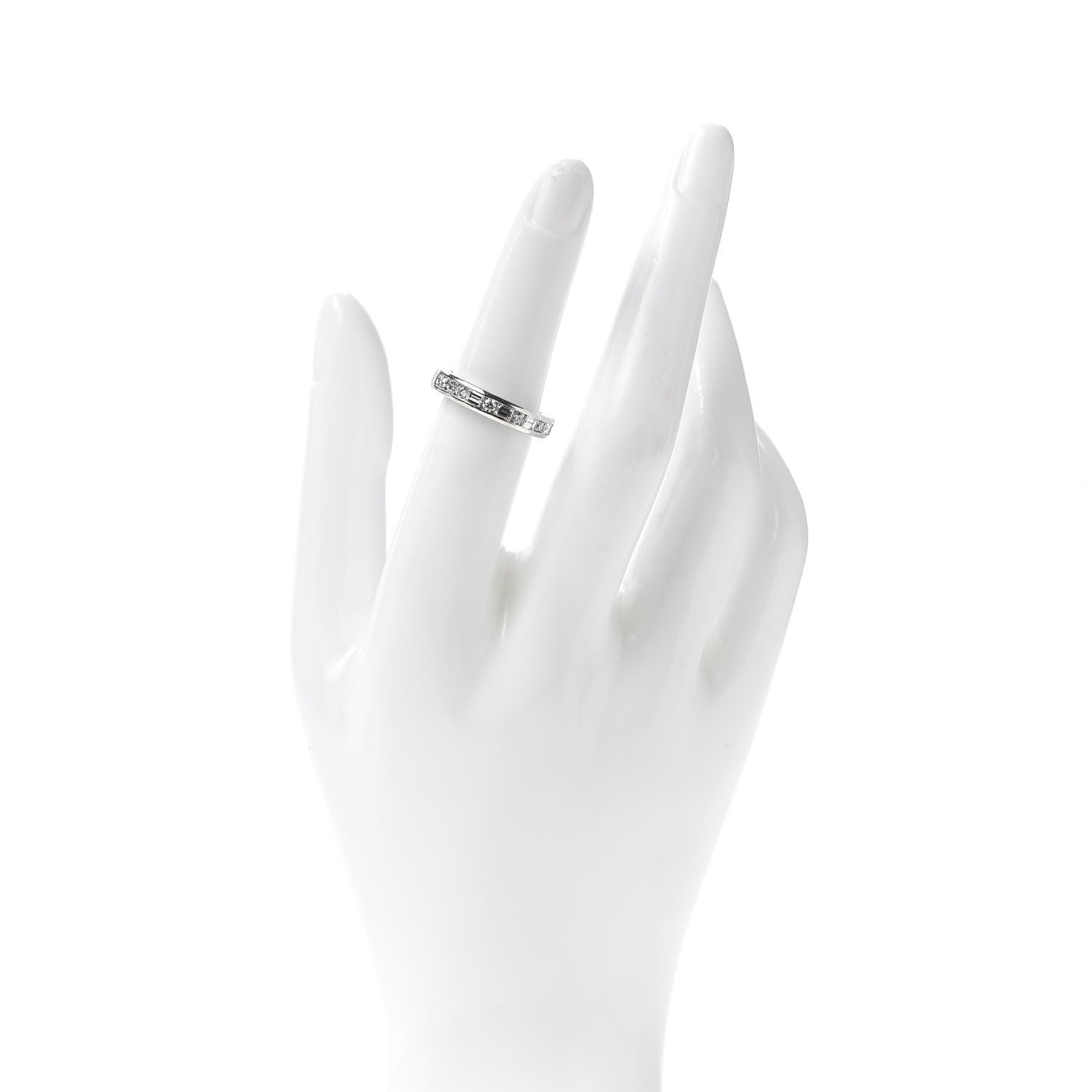 Tiffany Platinum Diamond 3mm Channel-Set Band Ring 52 6 2 of 5