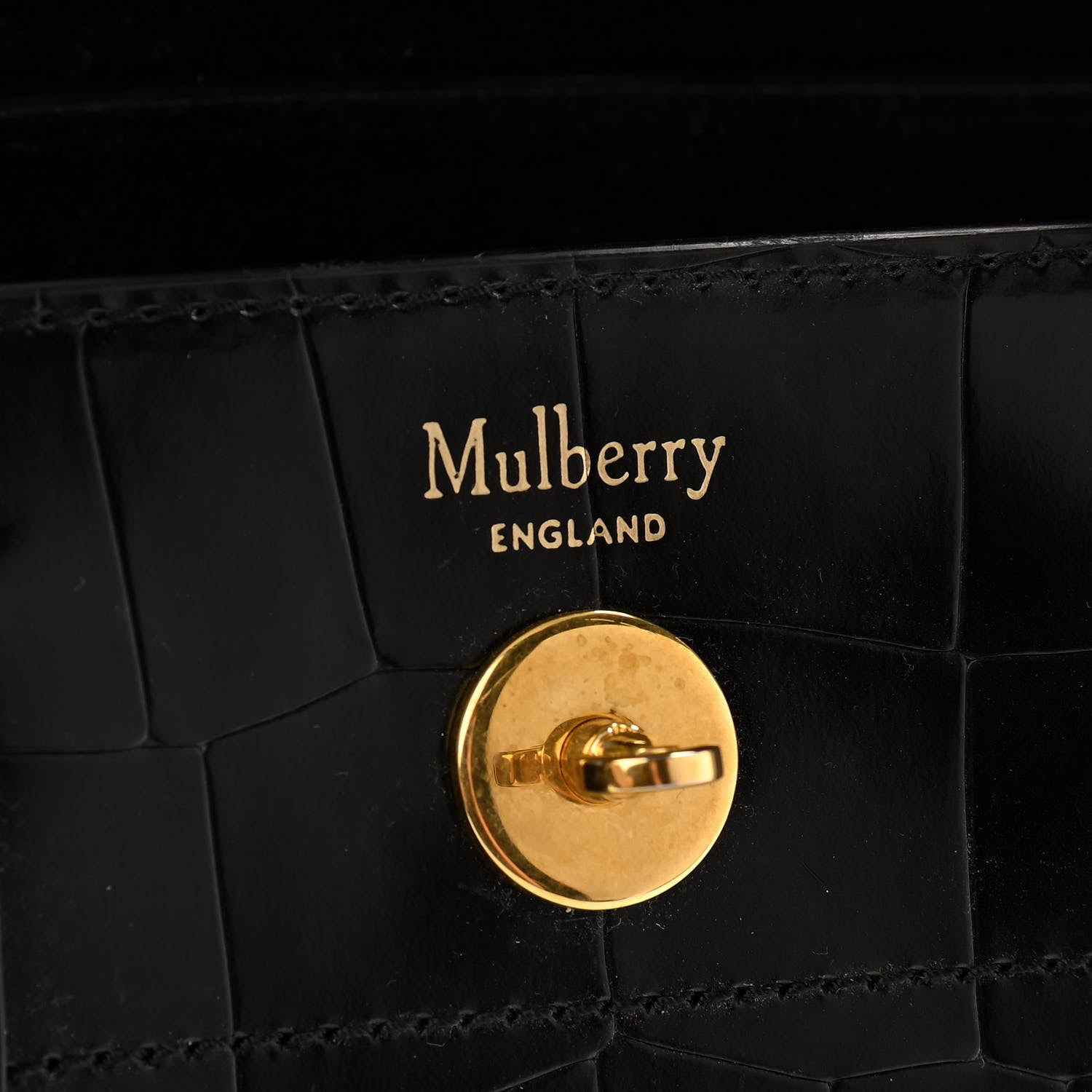 Mulberry Crocodile Embossed Calfskin Bayswater Black 6 of 9