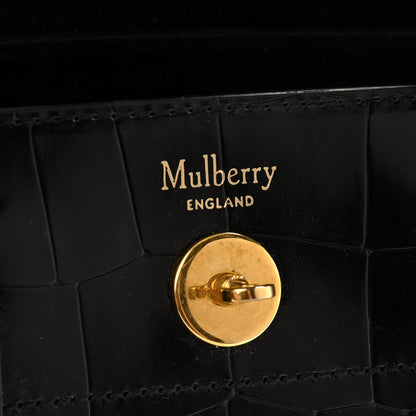Mulberry Crocodile Embossed Calfskin Bayswater Black 6 of 9