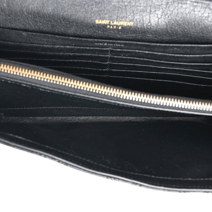Saint Laurent Lambskin Diamond Quilted Becky Chain Wallet Black 5 of 13